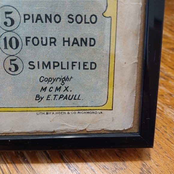 Framed Napoleon's Last Charge music sheet arranged by E.T. Paull in fair conditi - Picture 6 of 6